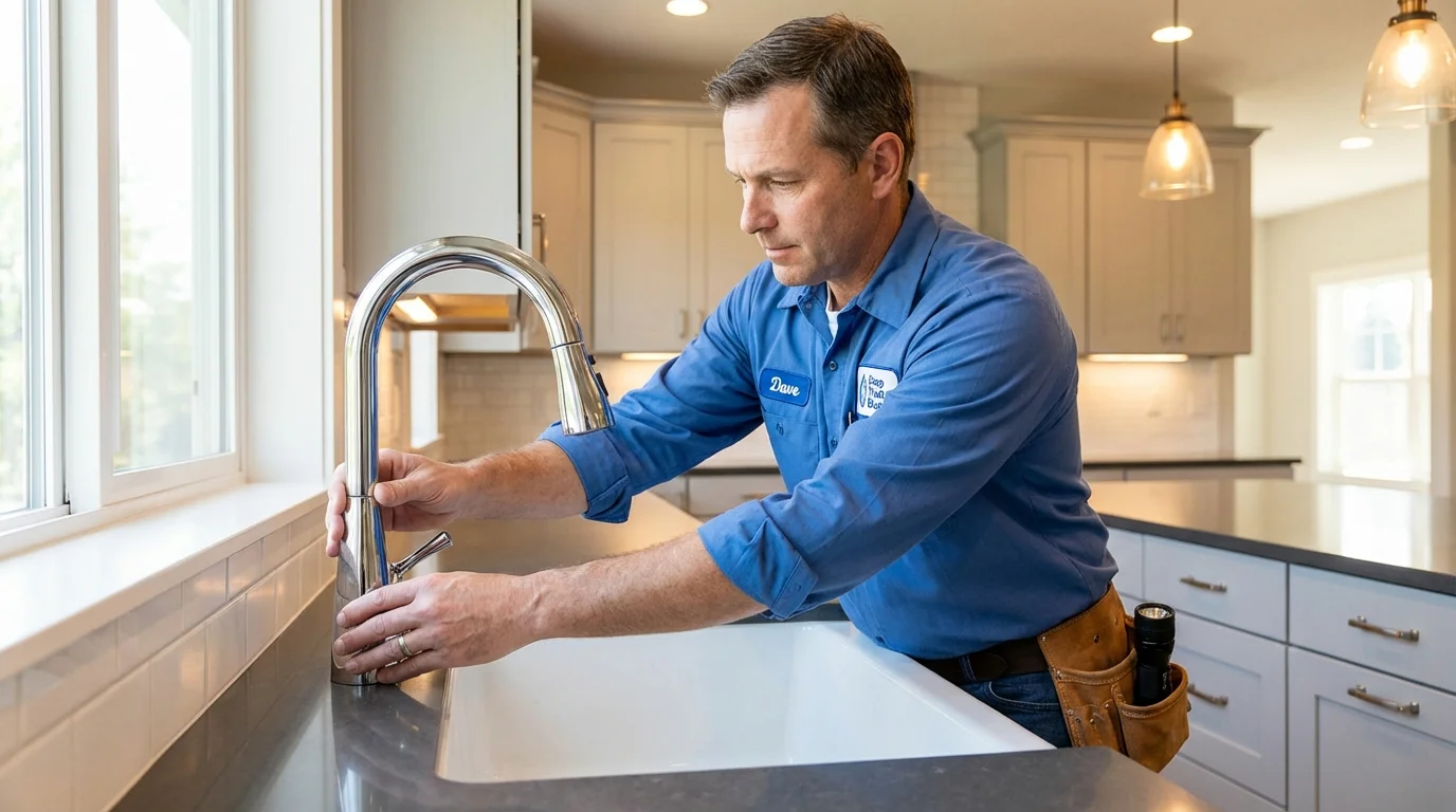 Kitchen faucet installation by Johns Plumbing LLC in Halls