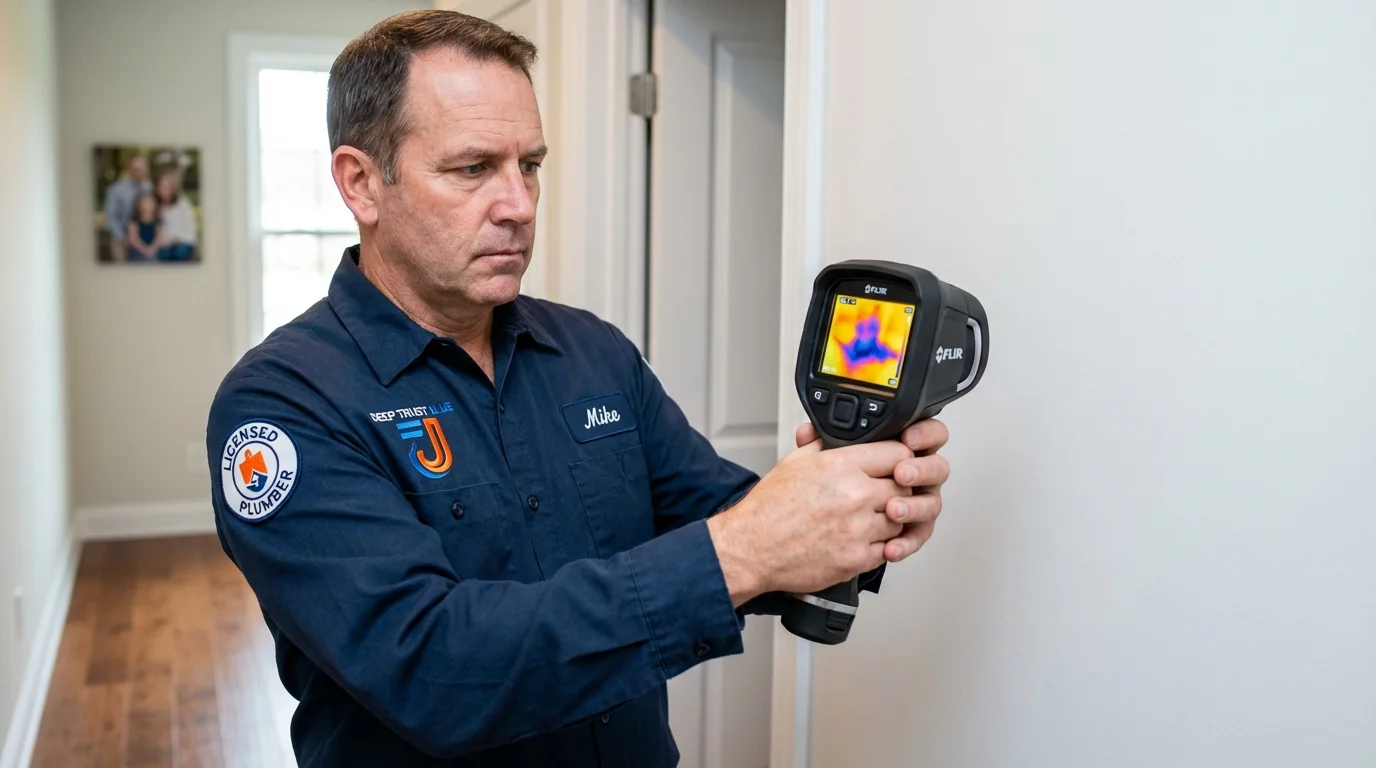 Thermal imaging leak detection by Johns Plumbing LLC in Halls