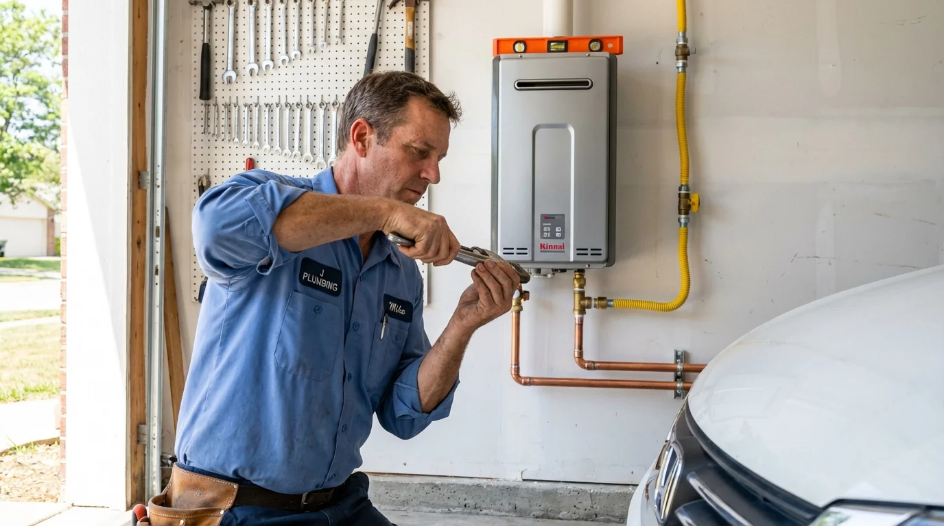 Tankless water heater installation by a Johns Plumbing LLC plumber in Halls